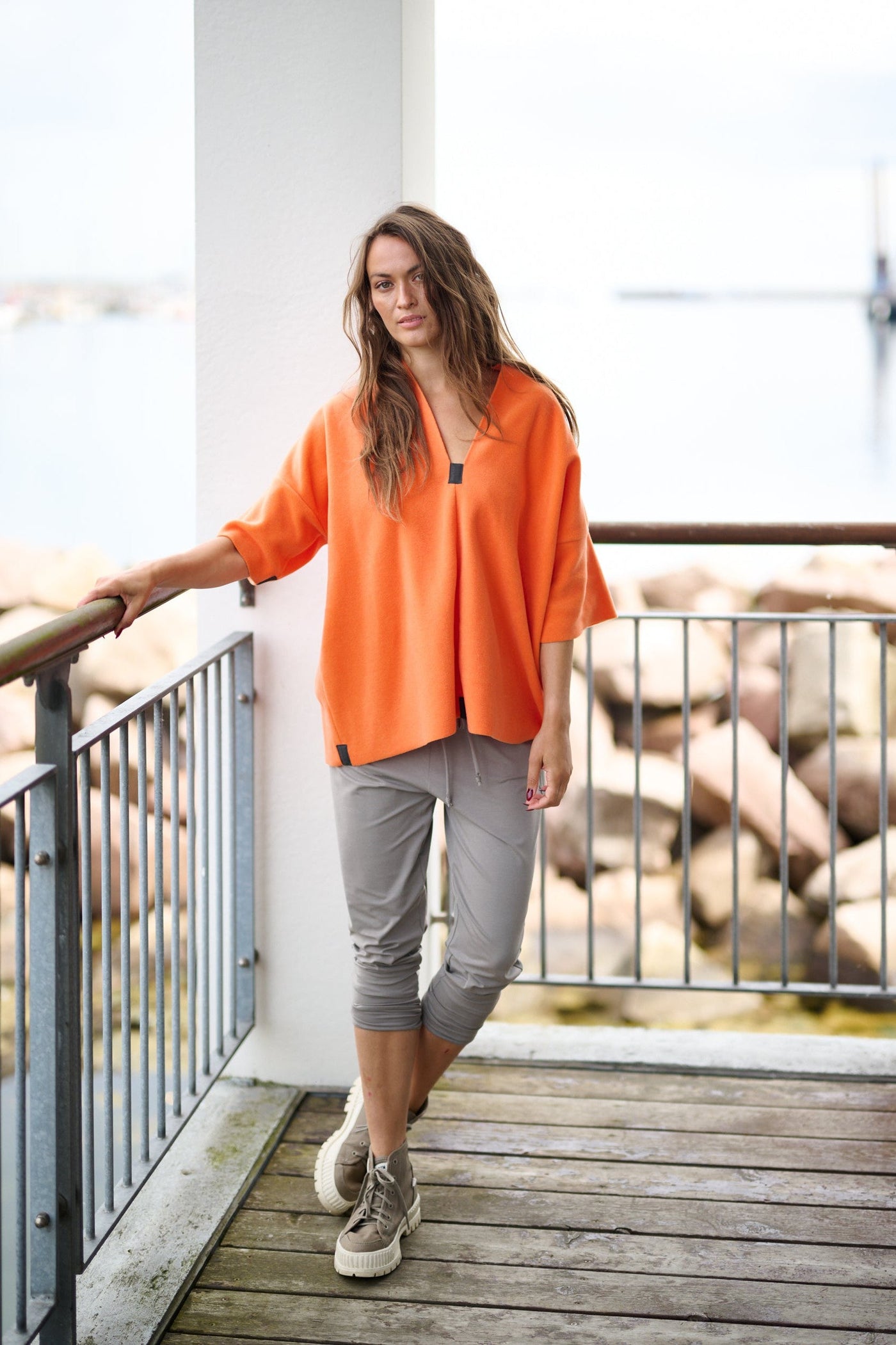 Henriette Steffensen Orange Pullover-Womens-Ohh! By Gum - Shop Sustainable