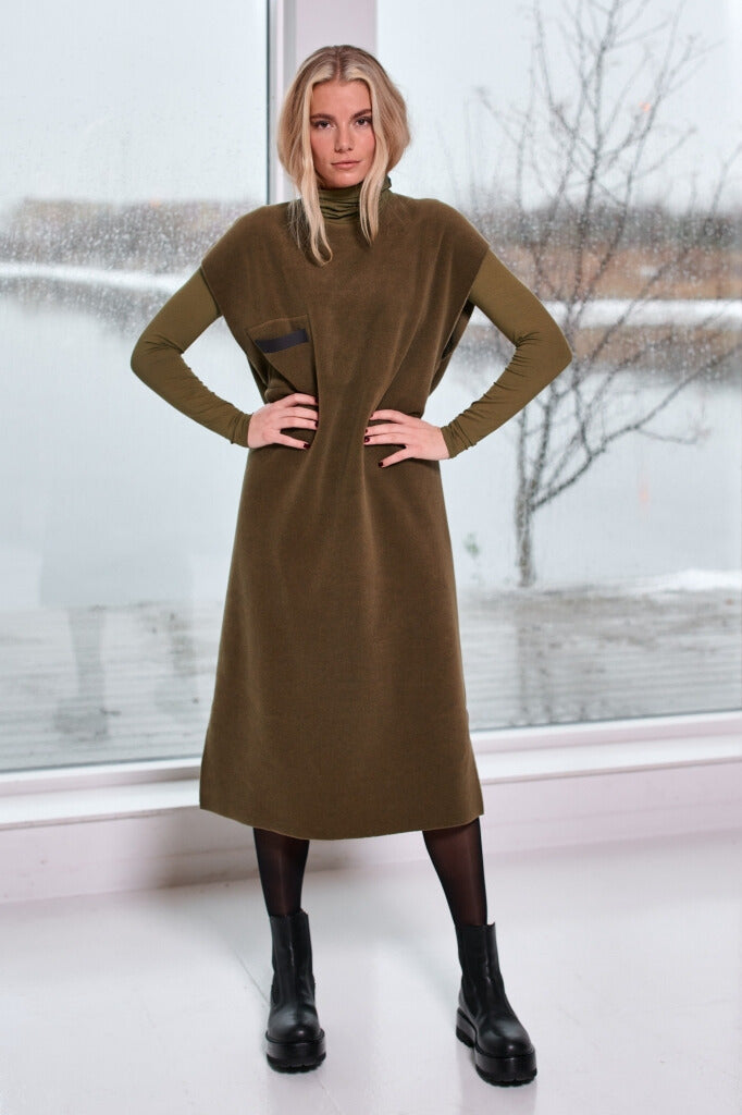 Henriette Steffensen Sleeveless Tunic in Moss-Womens-Ohh! By Gum - Shop Sustainable