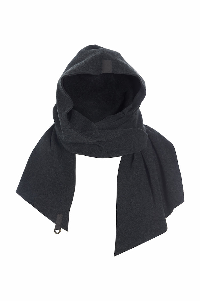 Henriette Steffensen Soft Black Scarf w/ Hood