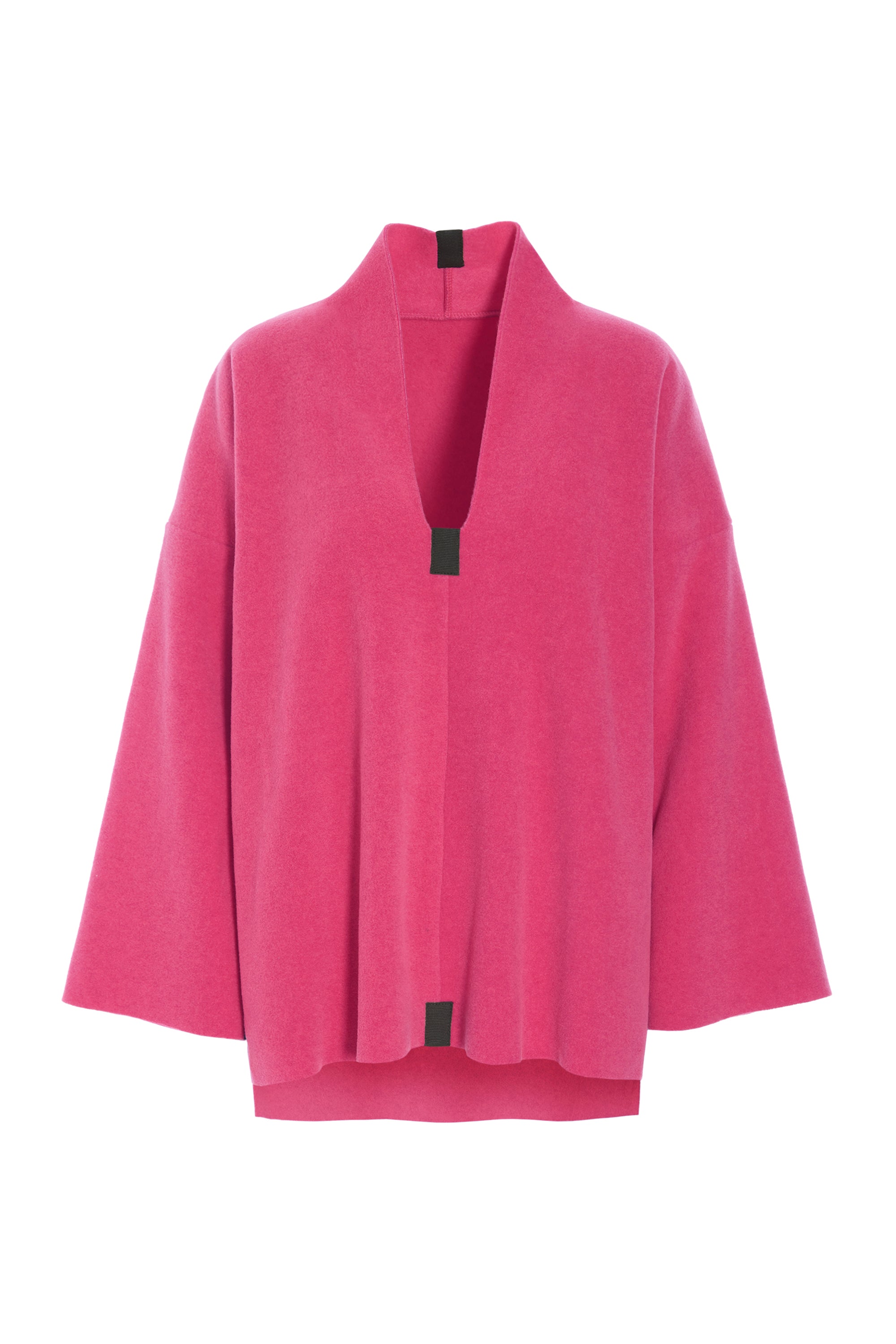Henriette Steffensen pink pullover with a high collar on a white background