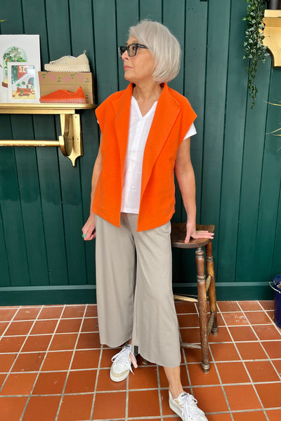 Henriette Steffensen Vest in Orange-Womens-Ohh! By Gum - Shop Sustainable