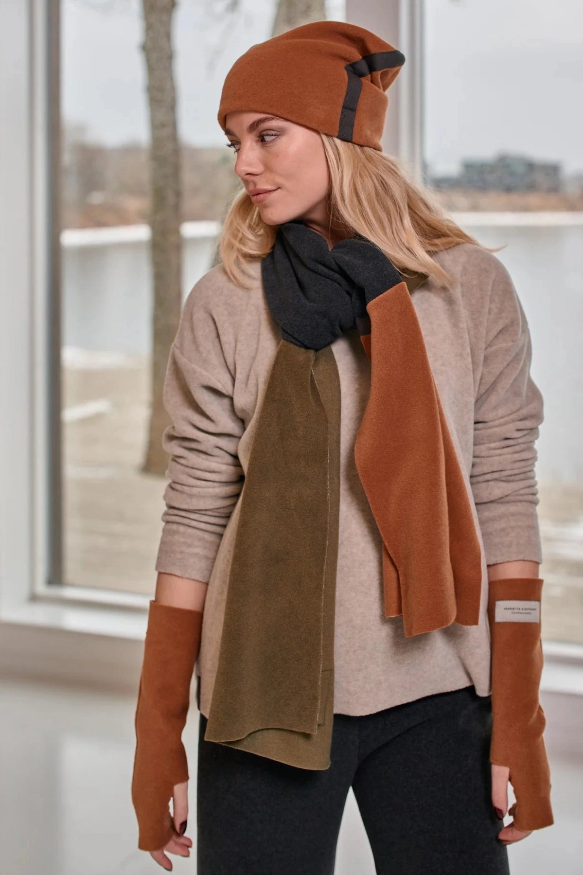 Henriette Steffensen Wrist Warmers - Rust-Womens-Ohh! By Gum - Shop Sustainable