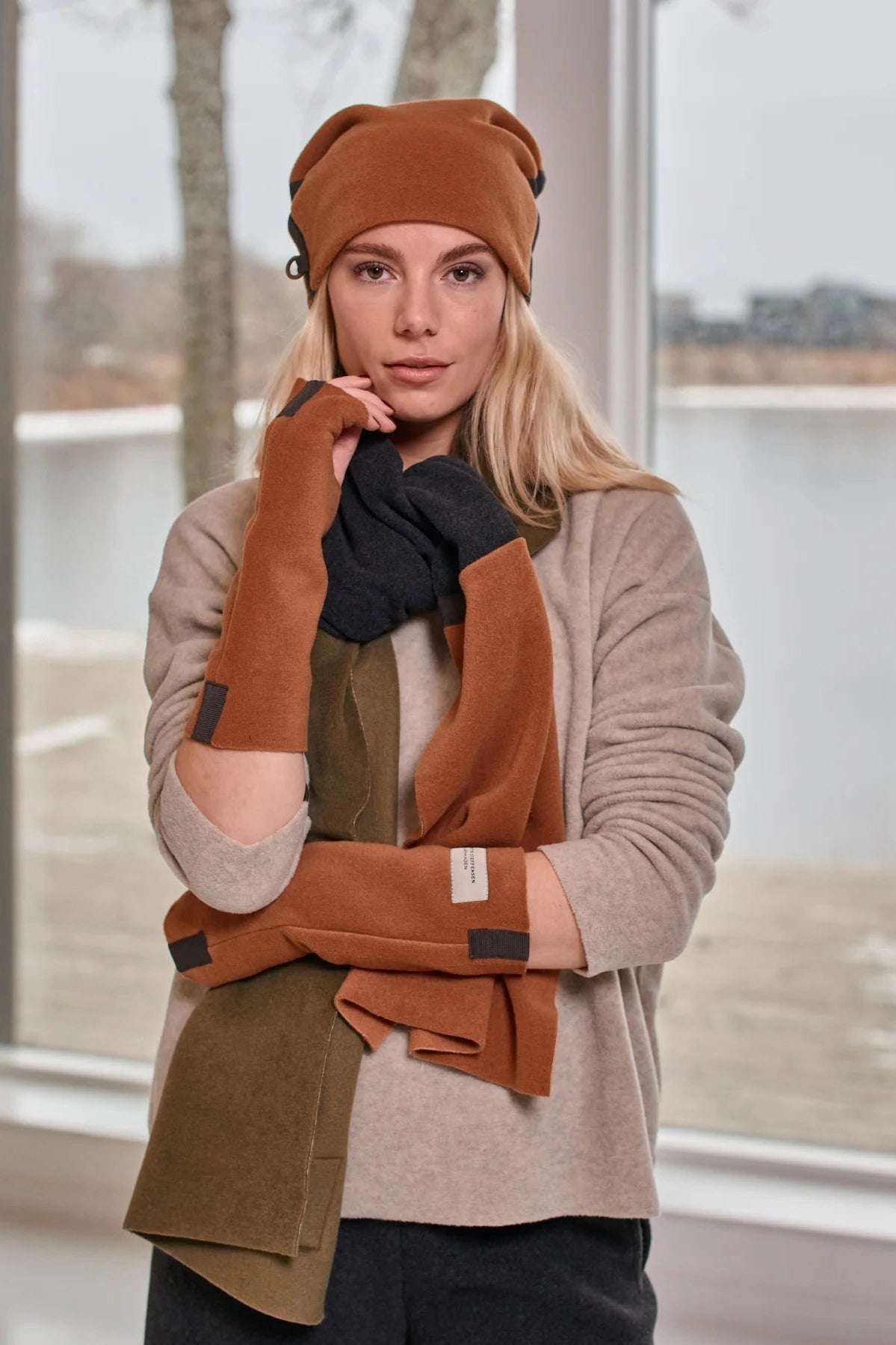 Henriette Steffensen Wrist Warmers - Rust-Womens-Ohh! By Gum - Shop Sustainable