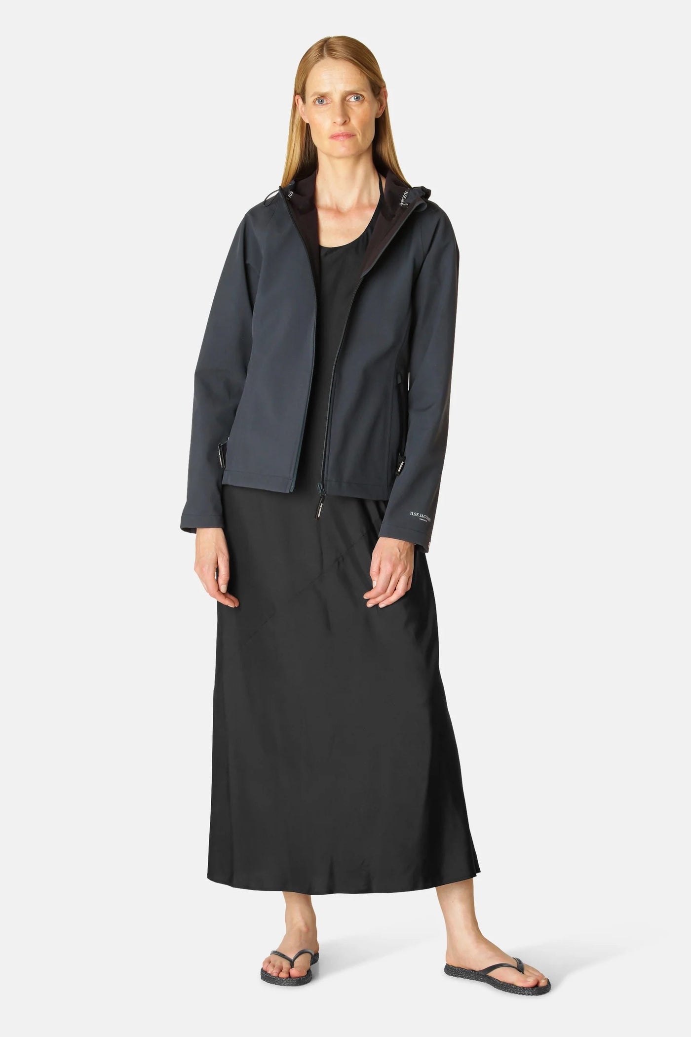 Ilse Jacobsen Short Rain Jacket - Dark Indigo-Womens-Ohh! By Gum - Shop Sustainable