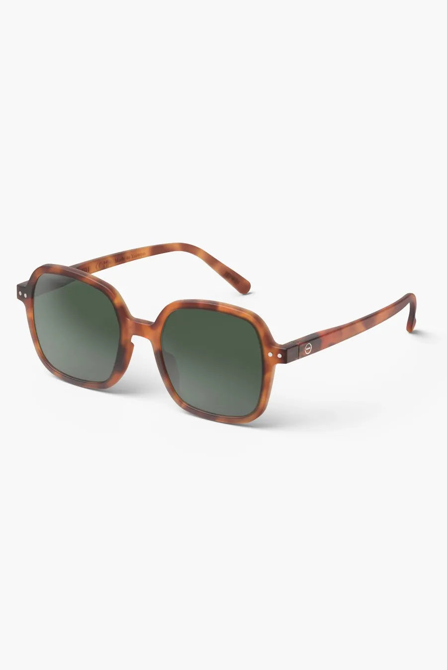 Front view of the IZIPIZI Sun #OFFICE Havane sunglasses, showcasing their oversized square design and matte brown frame.
