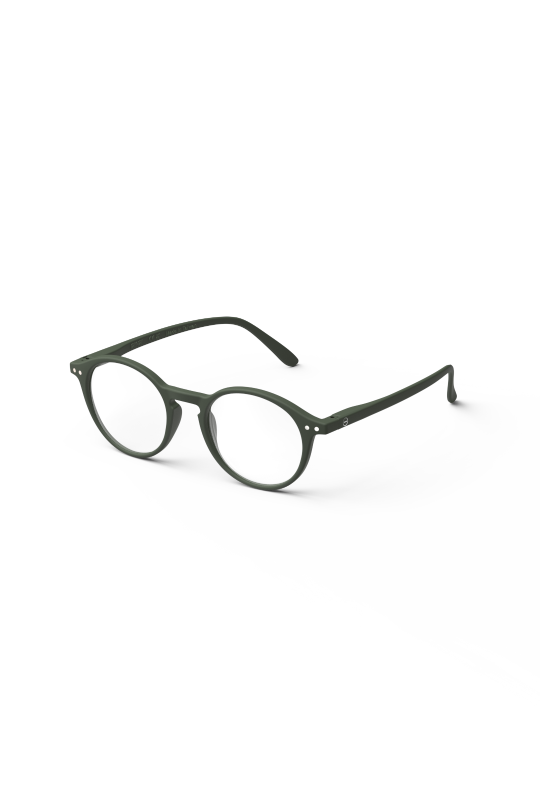 Green eyeglasses on a white background