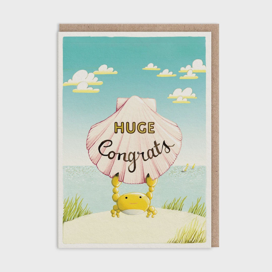 Ohh Deer Huge Congrats Crab Greeting Card