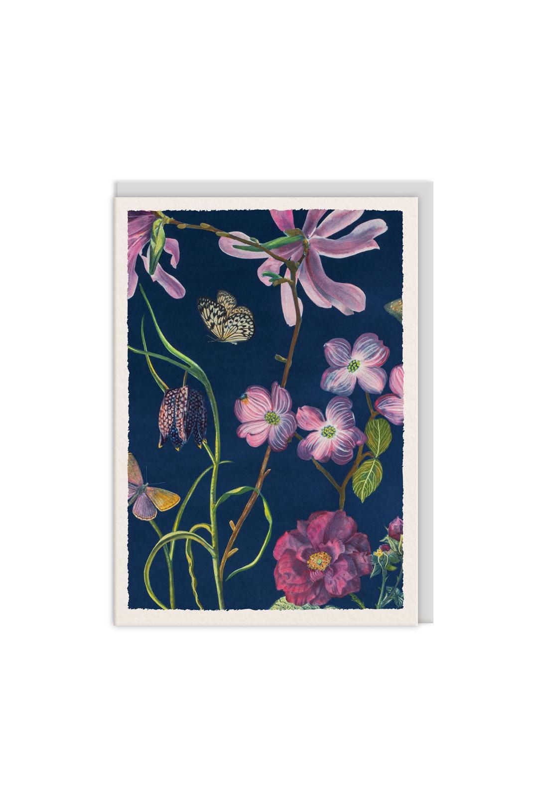 Ohh Deer Magnilia and Fritillaria Greeting Card