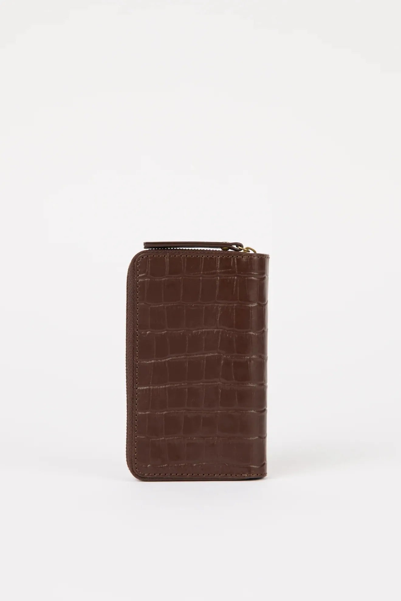 O MY BAG Jett Wallet - Chocolate Croco Print Leather
