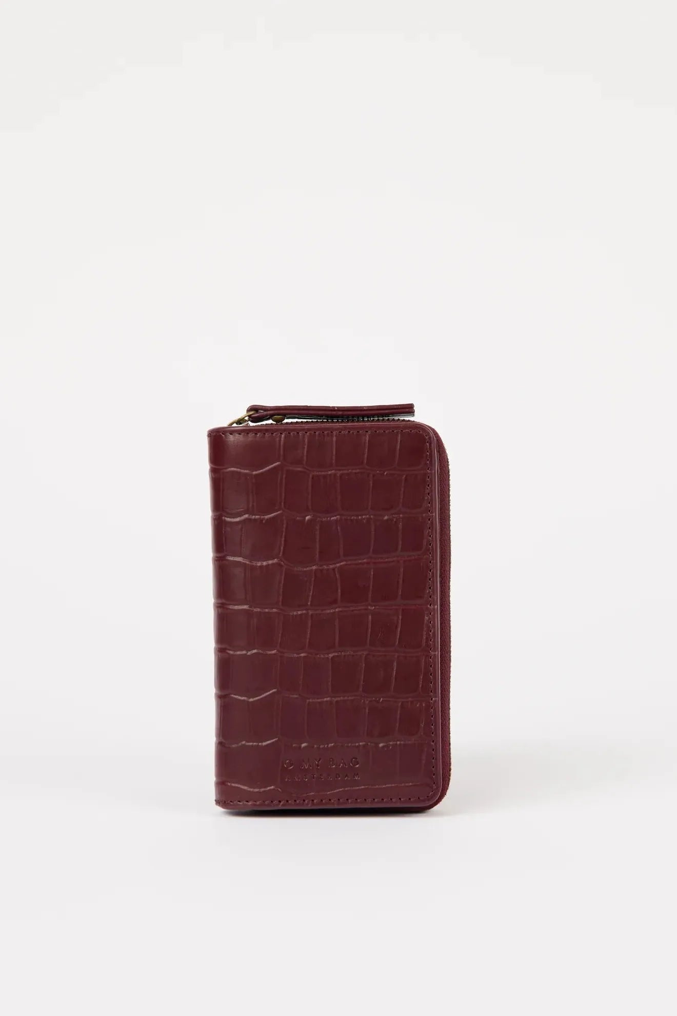 O MY BAG Jett Wallet - Dark Cherry Croco Print Leather
