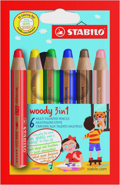 Jiminy Colouring pencils: STABILO Woody 3-in-1 solid-paint pencils-Kids-Ohh! By Gum - Shop Sustainable