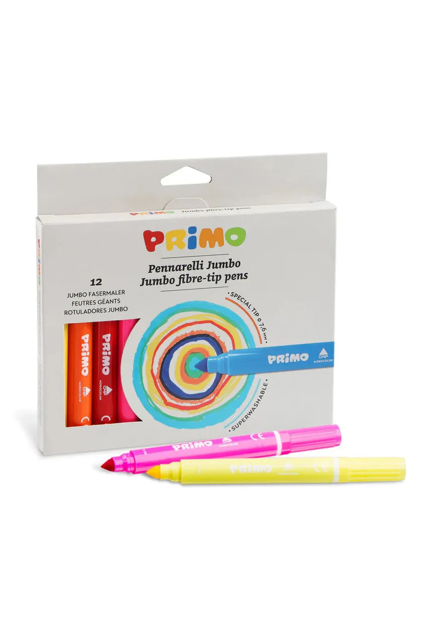 Jumbo Fibre Tip Pens (12 colours)
