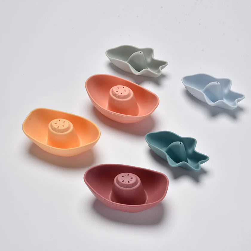 Jumini Baby Stacking Boats - Coral