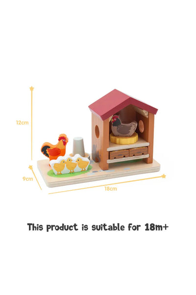 Jumini Wooden Toys Farm - Chicken Coop Set