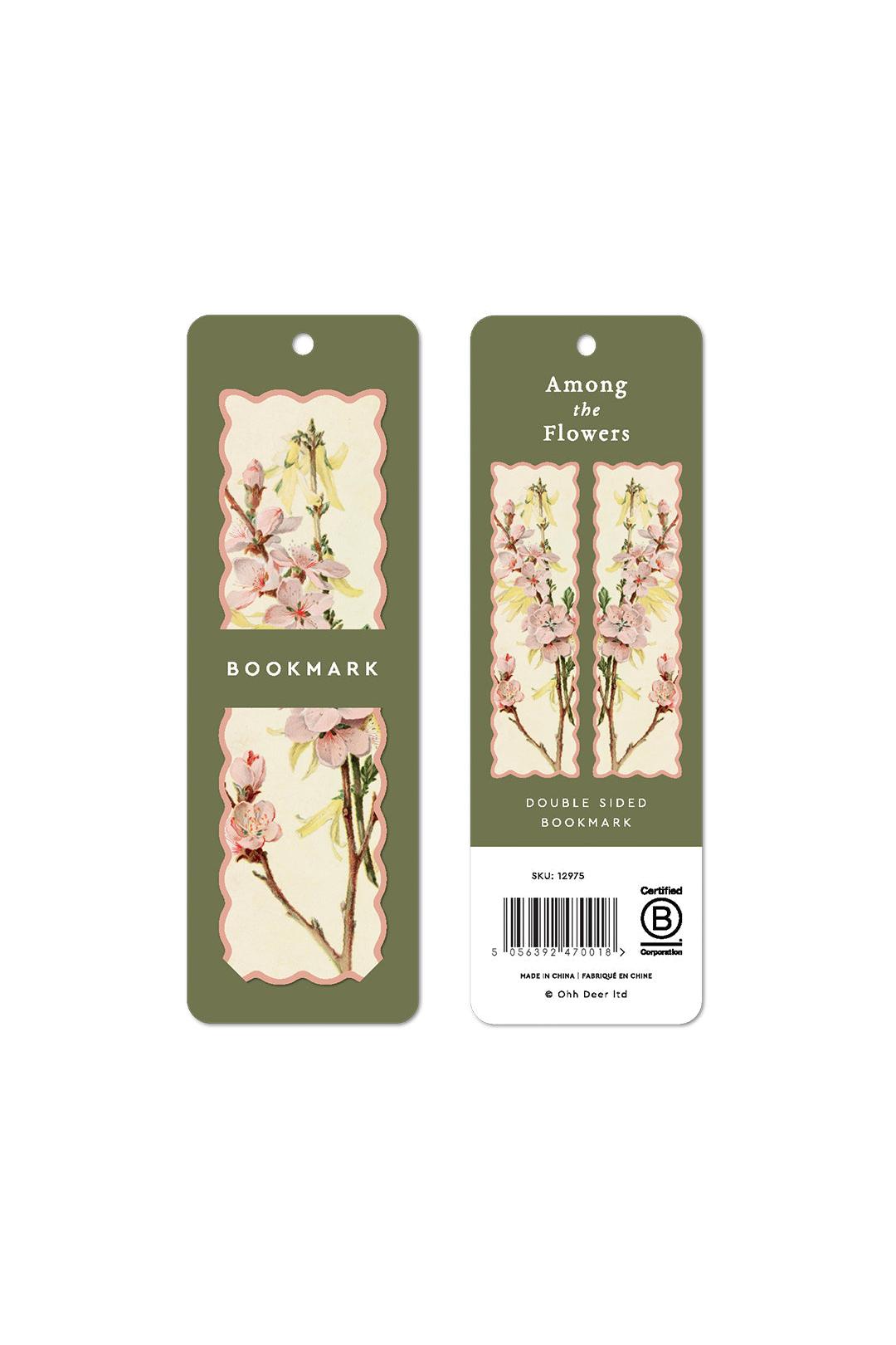 Ohh Deer Scalloped Pink Blossom Premium Bookmark