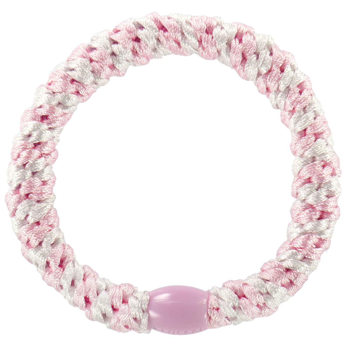 KKNEKKI Light Pink-White Stripe Hair Tie
