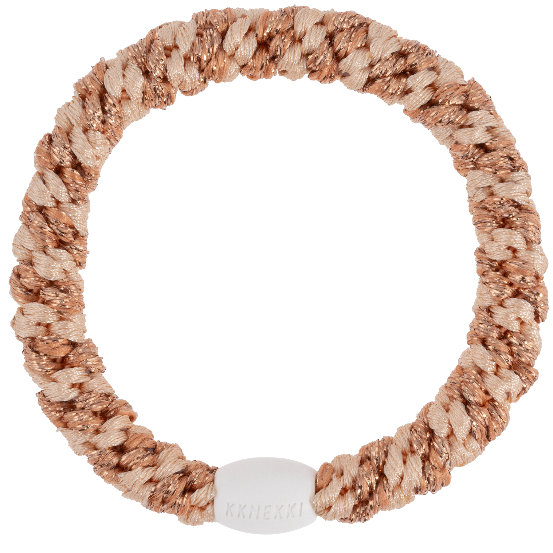 KKNEKKI Rosegold Glitter Powder Stripe Hair Tie
