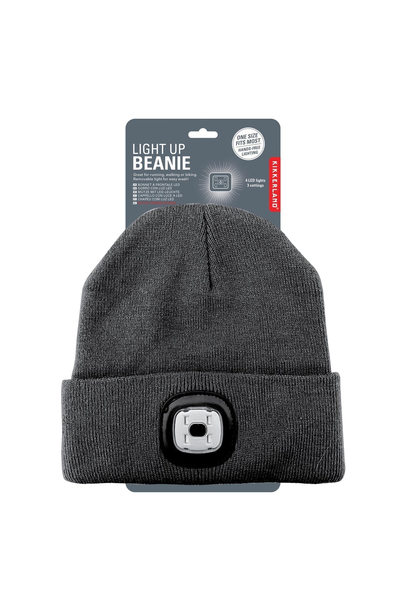 Kikkerland Grey Light Up Beanie-Mens-Ohh! By Gum - Shop Sustainable