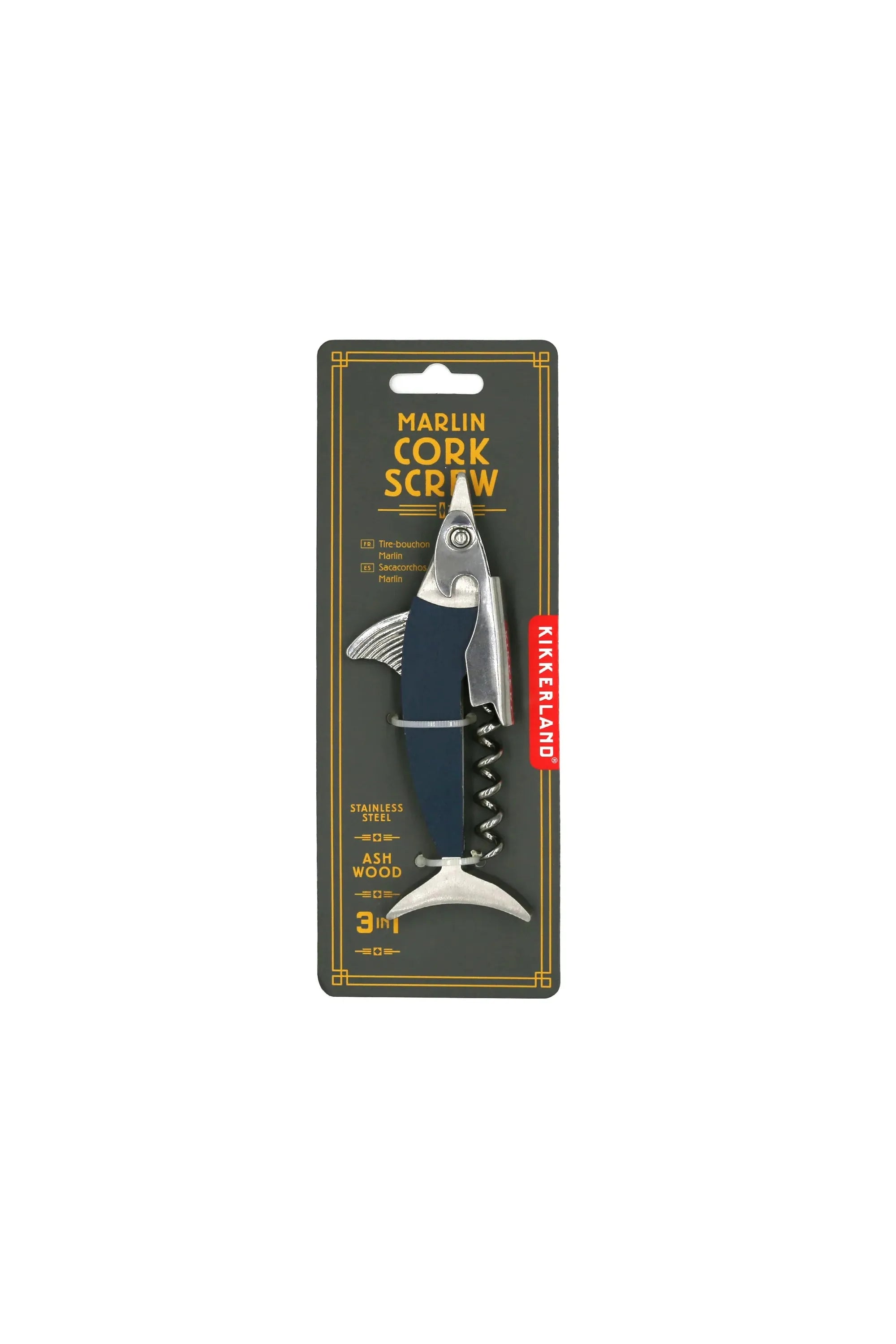 Kikkerland Marlin Corkscrew Blue