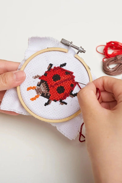 Kikkerland Mini Cross Stitch Kit - Ladybug-Gifts-Ohh! By Gum - Shop Sustainable