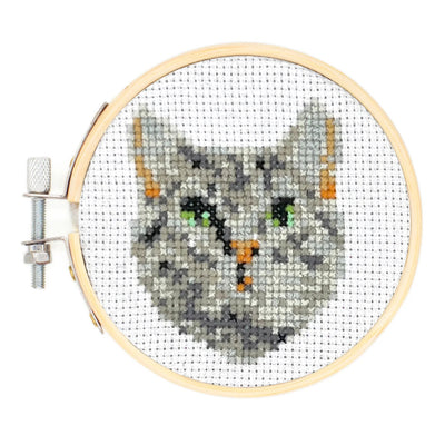 Kikkerland Mini CrossStitch Embroidery Kit Cat-Gifts-Ohh! By Gum - Shop Sustainable