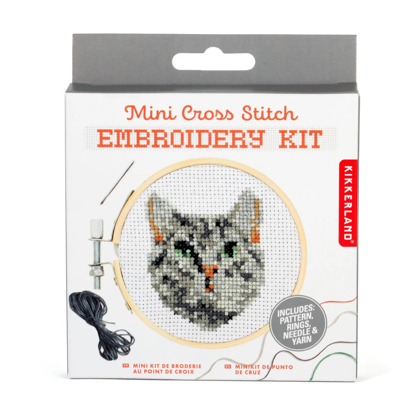 Kikkerland Mini CrossStitch Embroidery Kit Cat-Gifts-Ohh! By Gum - Shop Sustainable