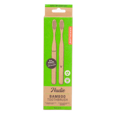 Kikkerland Nudie Bamboo Toothbrush Set