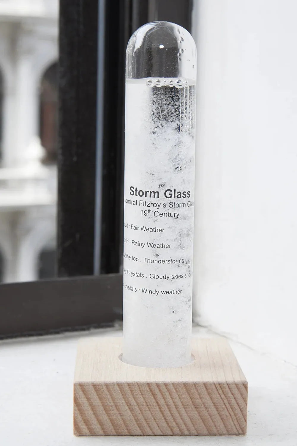 Kikkerland Storm Glass W/ Beechwood Base