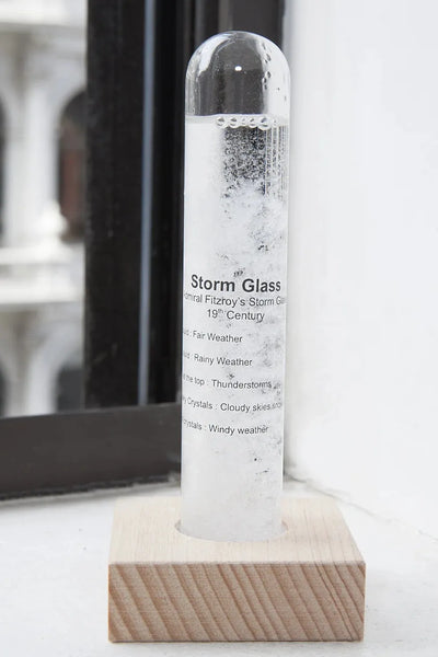 Kikkerland Storm Glass W/ Beechwood Base