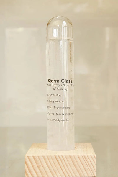 Kikkerland Storm Glass W/ Beechwood Base