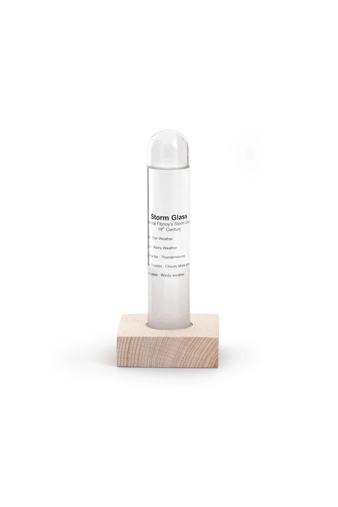 Kikkerland Storm Glass W/ Beechwood Base