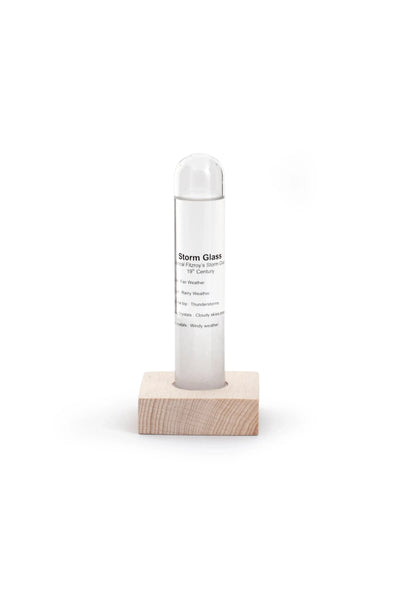 Kikkerland Storm Glass W/ Beechwood Base