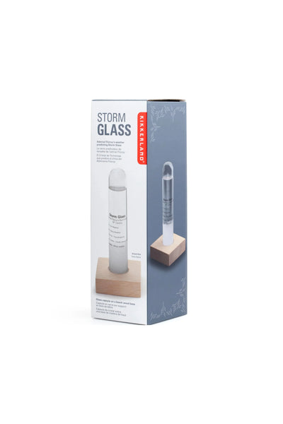 Kikkerland Storm Glass W/ Beechwood Base