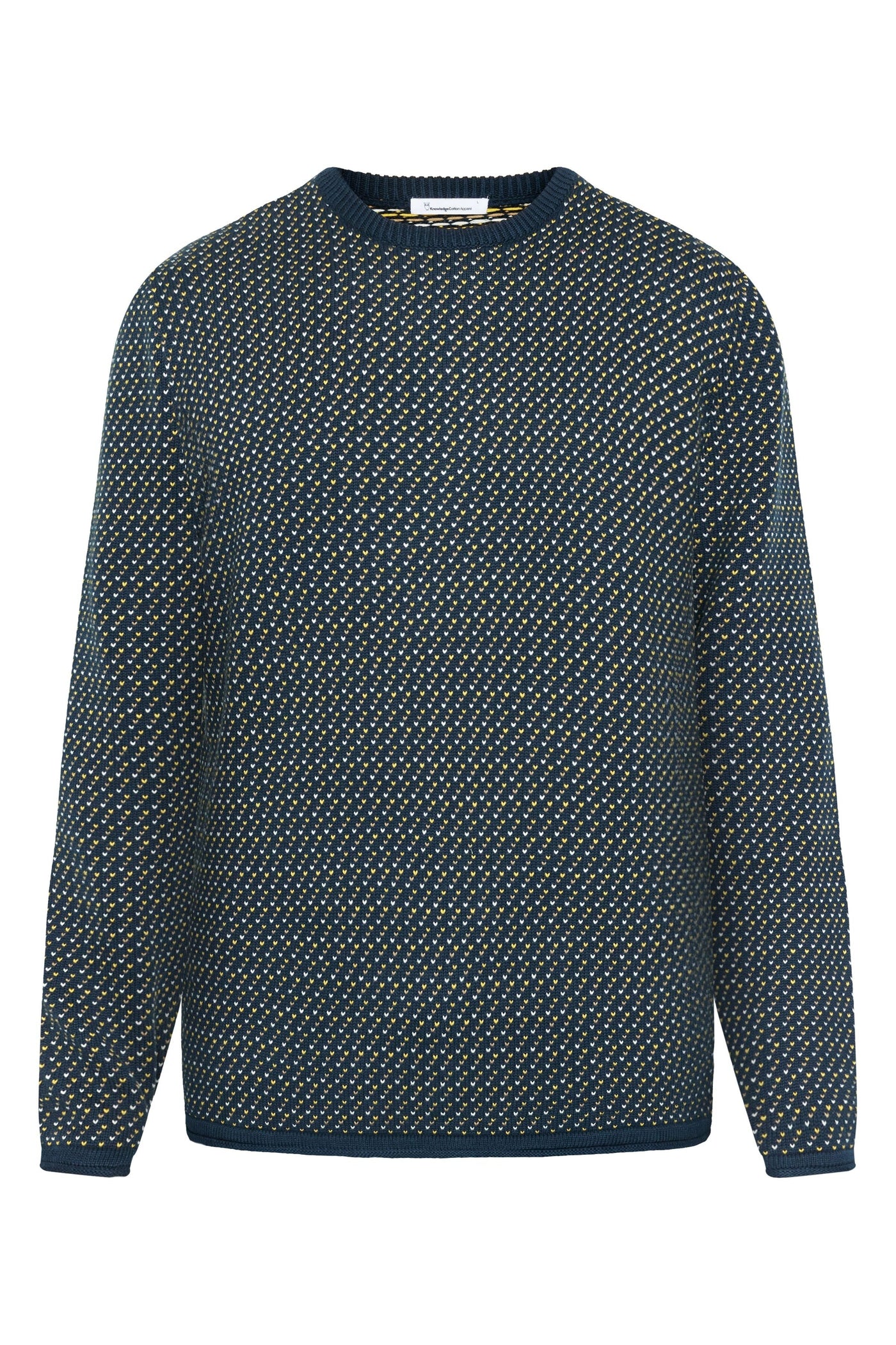 Knowledge Cotton Jacquard Crew Neck Knit - Regenerative Organic CertifiedTM - GOTS/Vegan-Mens-Ohh! By Gum - Shop Sustainable