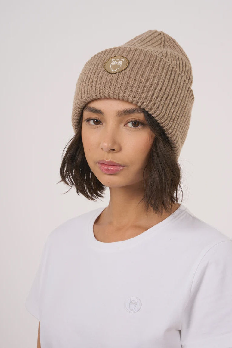 Knowledge Cotton Kelp Melange Big Rib beanie - GOTS Certified-Womens-Ohh! By Gum - Shop Sustainable