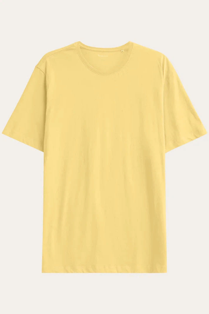 Knowledge Cotton Regular Fit Basic Tee in Misted Yellow - GOTS/Vegan-Mens-Ohh! By Gum - Shop Sustainable