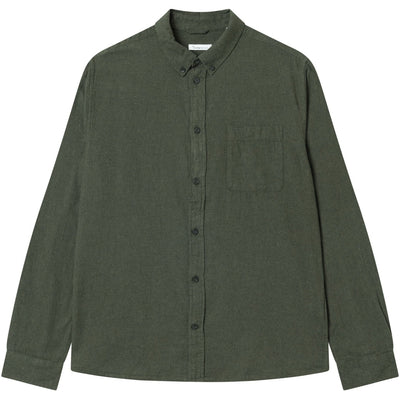 Knowledge Cotton Regular Fit Forrest Night Melangé Flannel Shirt - GOTS/Vegan-Mens-Ohh! By Gum - Shop Sustainable