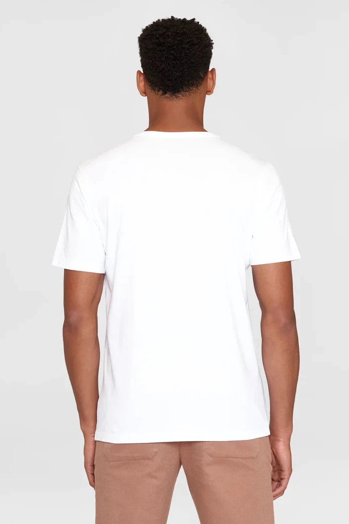 Knowledge Cotton Regular Short Sleeve Heavy Single Flower Embroidered T-Shirt - GOTS/Vegan-Mens-Ohh! By Gum - Shop Sustainable