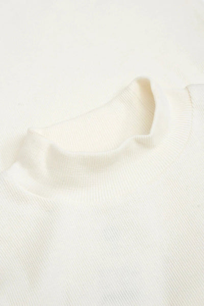 Knowledge Cotton Rib High Neck Long Sleeved Top - Star White-Womens-Ohh! By Gum - Shop Sustainable