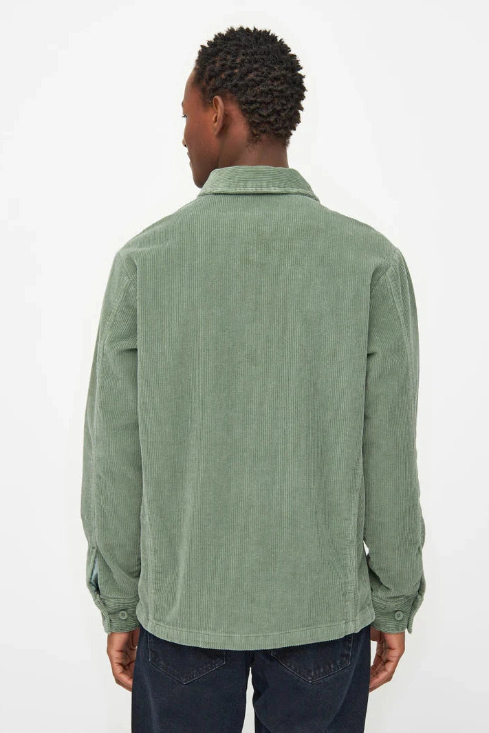 Knowledge Cotton Stretched 8-Wales Corduroy Overshirt in Lily Pad - GOTS/Vegan-Mens-Ohh! By Gum - Shop Sustainable