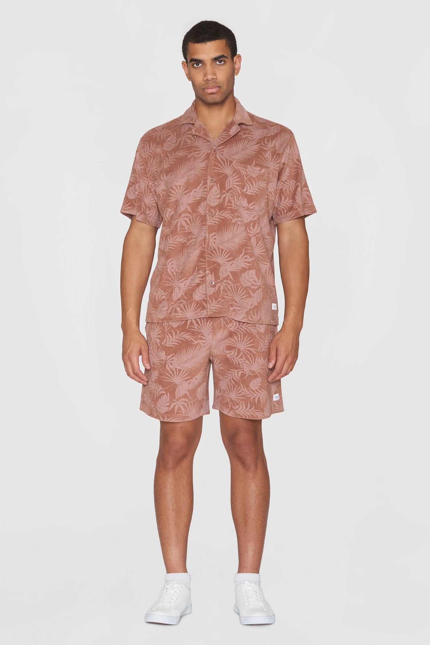 Knowledge Cotton Terry Loose Fit Printed Short Sleeve Shirt - GOTS/Vegan-Mens-Ohh! By Gum - Shop Sustainable