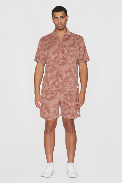 Knowledge Cotton Terry Loose Fit Printed Short Sleeve Shirt - GOTS/Vegan-Mens-Ohh! By Gum - Shop Sustainable