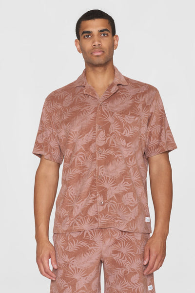 Knowledge Cotton Terry Loose Fit Printed Short Sleeve Shirt - GOTS/Vegan-Mens-Ohh! By Gum - Shop Sustainable