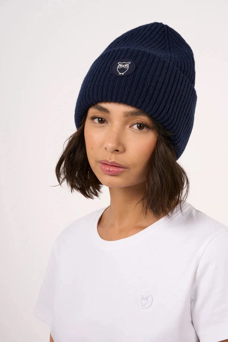 Knowledge Cotton Total Eclipse Big Rib beanie - GOTS-Womens-Ohh! By Gum - Shop Sustainable
