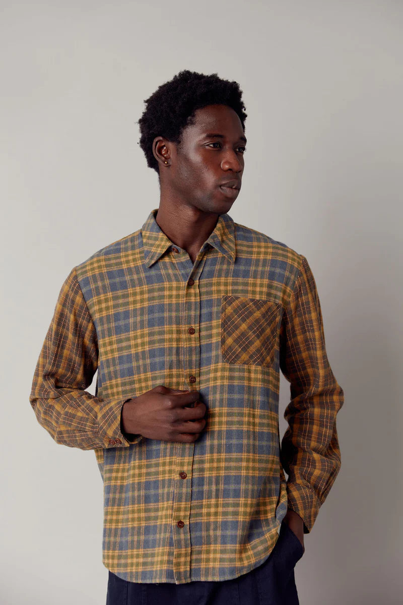 Komodo AXEL Shirt in Check Patchwork-Mens-Ohh! By Gum - Shop Sustainable