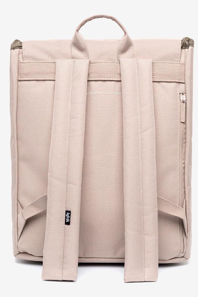 Back view of the Lefrik Scout Backpack in Ash, displaying padded, adjustable shoulder straps and a secure back pocket.