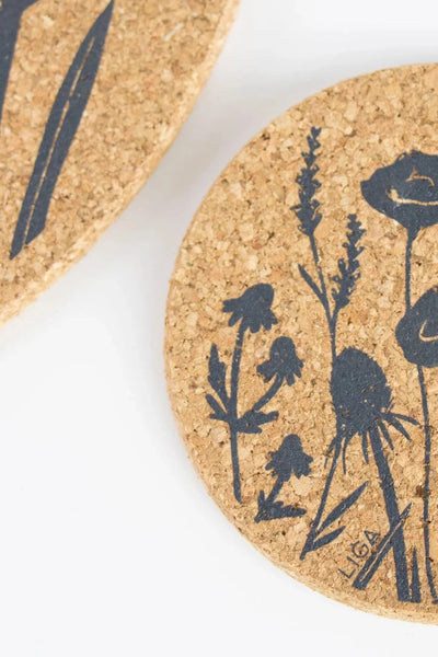 Liga Cork Coaster Set | Wildflower-Homeware-Ohh! By Gum - Shop Sustainable