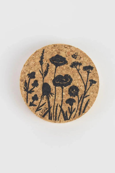 Liga Cork Coaster Set | Wildflower-Homeware-Ohh! By Gum - Shop Sustainable