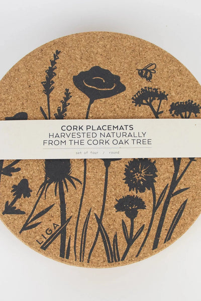 Liga Cork Placemat Set | Wildflower-Homeware-Ohh! By Gum - Shop Sustainable