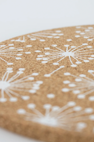 Liga Dandelion Cork Placemat in White x 4-Homeware-Ohh! By Gum - Shop Sustainable